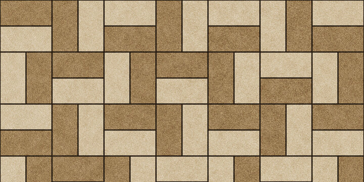 Tan and brown interlocking brick paver stone texture pattern