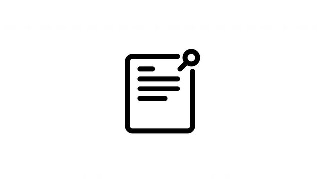 Sticky note stationery outline icon looping animation, memo reminder paper symbol motion graphic for business and office presentation design