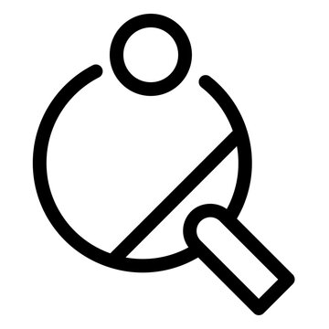 Table Tennis Ping Pong Paddle Sport Line Icon
