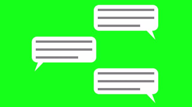 Message Notification Animation, Incoming Text Message Alert, Chat Bubble Pop Up, 4K, Transparent Background.