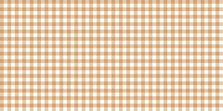 Seamless Light brown and white gingham checkered pattern texture background