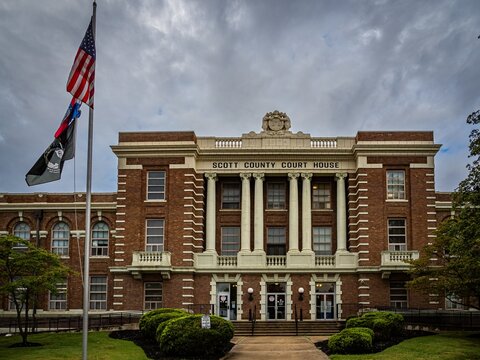 Scott County Courthouse Facade in Benton Missouri