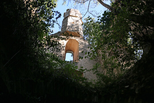 Ruins of a 12th-century medieval church in Hungary. Village of &Oacute;d&ouml;r&ouml;gd, Balaton Uplands, Western Hungary
