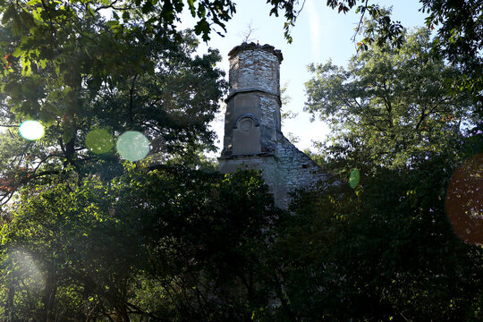 Ruins of a 12th-century medieval church in Hungary. Village of &Oacute;d&ouml;r&ouml;gd, Balaton Uplands, Western Hungary