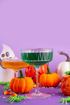 High colored bright Halloween greeting card background, Halloween party invitation or bar menu