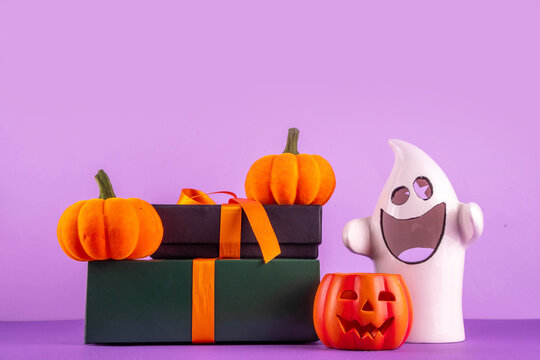 High colored bright Halloween greeting card background, Halloween party invitation or bar menu