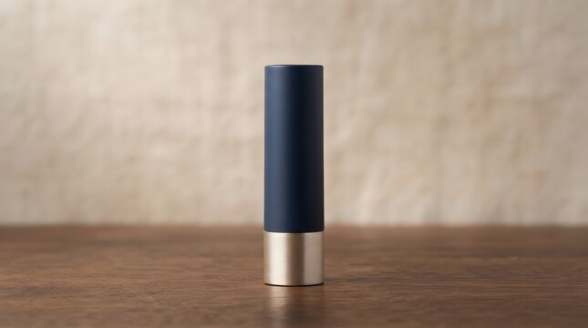 A single shotgun shell rests on a wooden surface against a textured wall