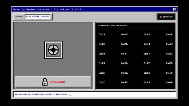 Digital Vault Security System Encryption Process Interface