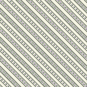 Seamless floral pattern with diagonal stripes