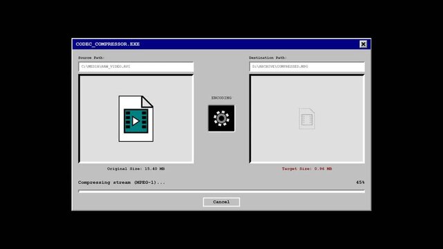 Digital video file format compression and encoding process concept
