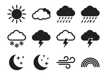 Obraz premium Set of weather icons