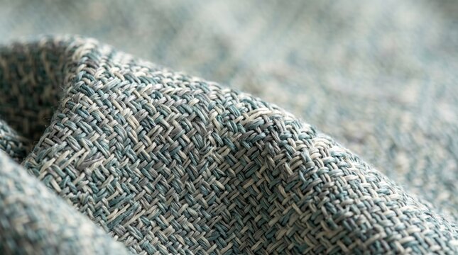 Woven recycled plastic textile texture for sustainable luxury fashion, interiors and circular design. AI generative
