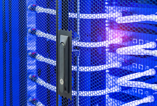 server racks with a liquid cooled supercomputer system with tube  