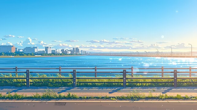 川沿いの遊歩道