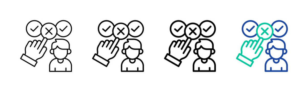 Wrong Decisions Icon Collection Different Style Outline