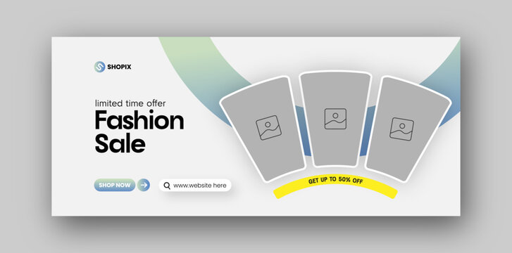  Fashion sale social media Facebook cover web banner design template