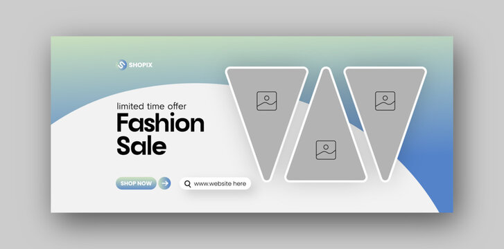  Fashion sale social media Facebook cover web banner design template