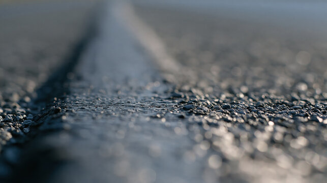 Asphalt texture road surface close up rough surface smooth finish dark gray macro detail blurred background construction material pavement texture