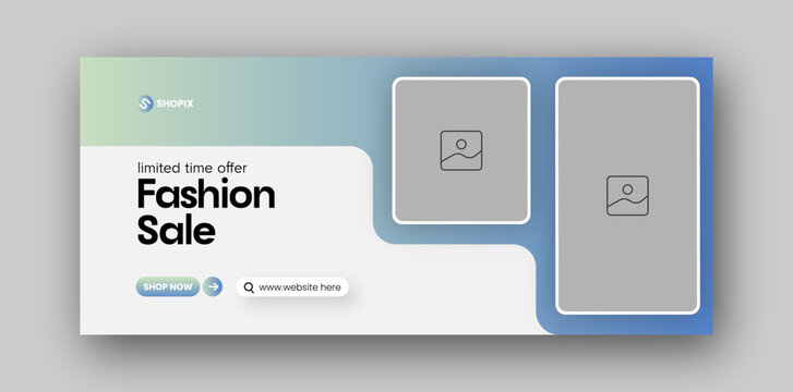  Fashion sale social media Facebook cover web banner design template