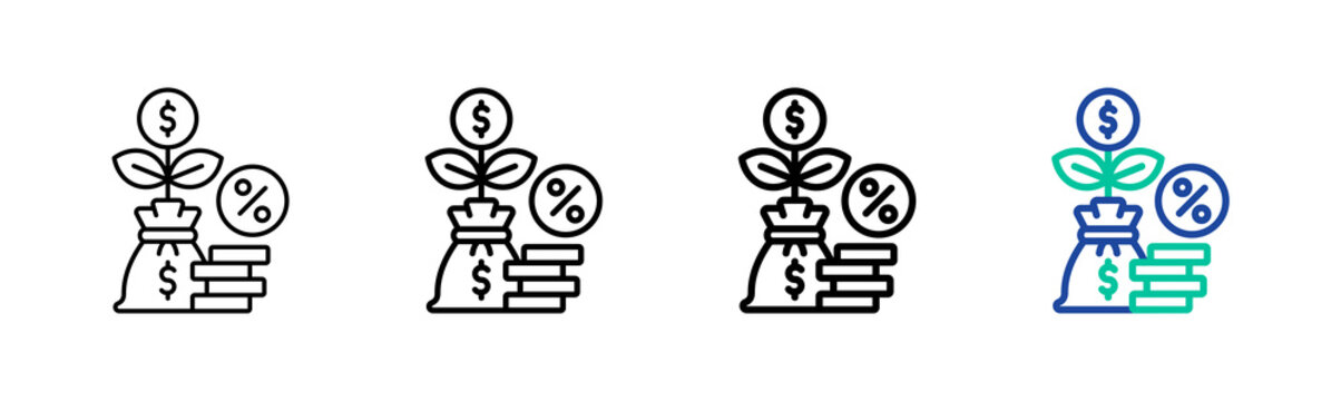 Microfinance  Icon Collection Different Style Outline
