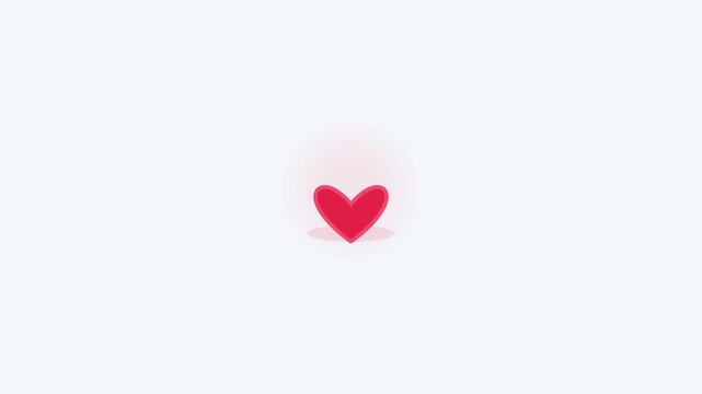 Clean flat vector wishlist heart icon with smooth heartbeat, pop and sparkle animation for ecommerce, online shopping, favorite and customer engagement concepts.