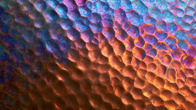Hammered Metal Texture with Iridescent Colorful Reflections