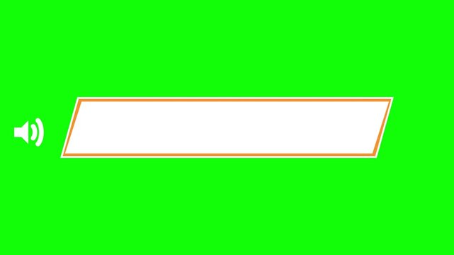 Animasi Bar Kontrol Volume Suara Minimalis Oranye Putih Background Green Screen Chroma Key