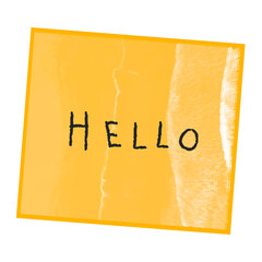 Hello greetings typography sticker on an orange background design element © Rawpixel.com