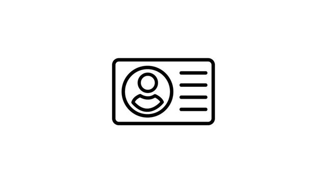 People, Person, Human, User and Employee Profile ID Card Animated Icon for Identity, Identification, Verification and Access