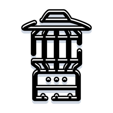 Bug zapper icon depicting an electronic insect killer device, highlighting pest control, management, and prevention solutions for home and outdoor environments