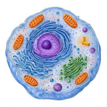 animal cell structure scientific illustration