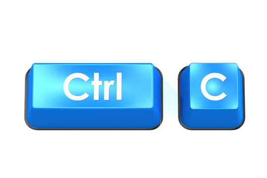 Blue Ctrl and C keyboard keys representing the copy command