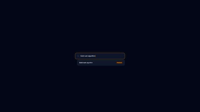 Futuristic Data Search Interface Animation with Gold Rush Algorithm Typing Sequence