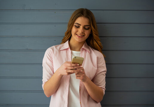 Woman Using Smartphone.