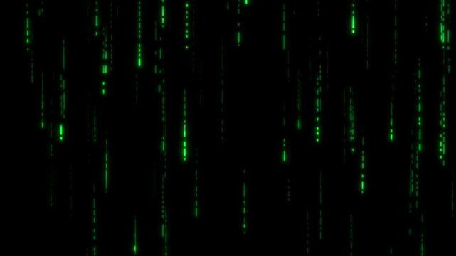 Cyberspace future technology digital network binary matrix binary code. Internet science, business corporate background. hud interface, data rain falling fall, decryption encoding, 3D virtual space 4K
