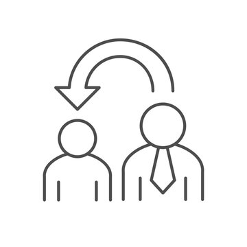 Knowledge transfer line outline icon