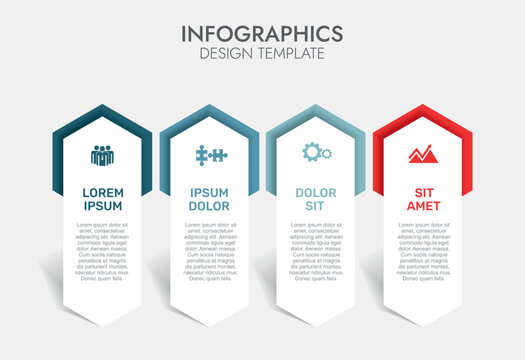 Modern business infographic design template with colorful numbered steps, and icons. Vector illustration.