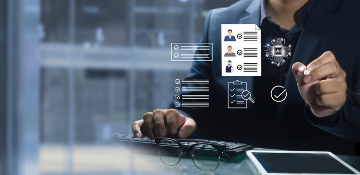 use AI to recruit, performance evaluations, and announce employees who have passed probation, online assessments, employment forms, HR file management, checklist, survey statistics information