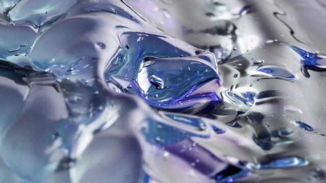 Abstract fluid technology background with silver and blue texture