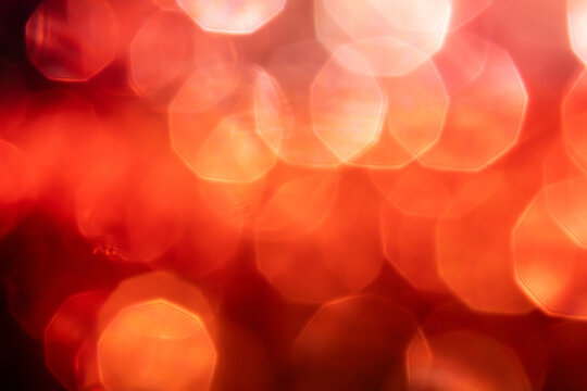 Abstract red orange bokeh light background texture