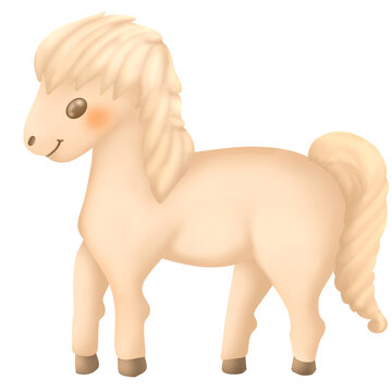 cute horse and foal pony pastel farm animal , baby animal nature life, illustration transparency background. cozy cottage core country life.