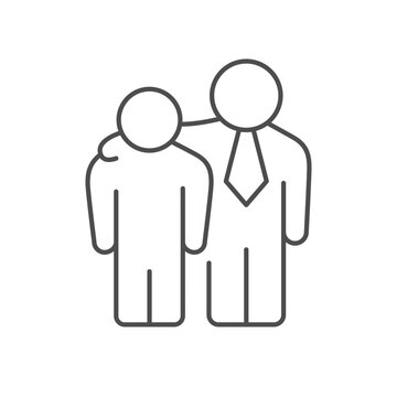 Business mentor line outline icon