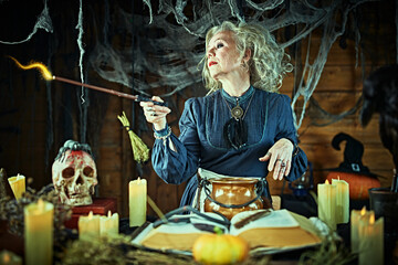 Obraz premium Brewing Potion Witch