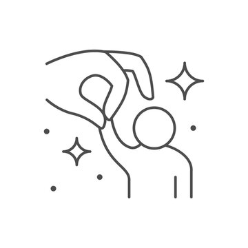 Friendly assistance line outline icon