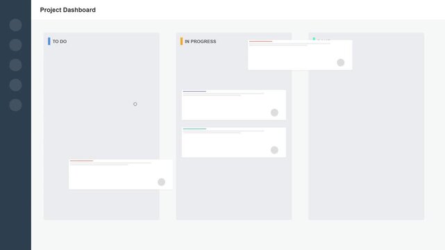 Digital Project Management Dashboard Interface with Task Kanban Board Animation