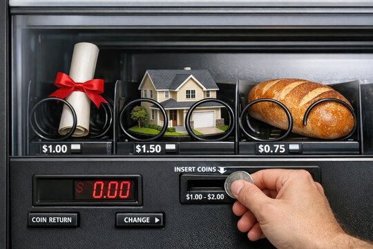 A vending machine filled with fresh bread and rolls
