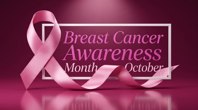 breast cancer awareness month in october. Realistic pink ribbon symbol.