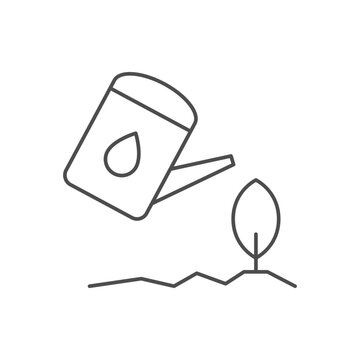 Plant watering line outline icon