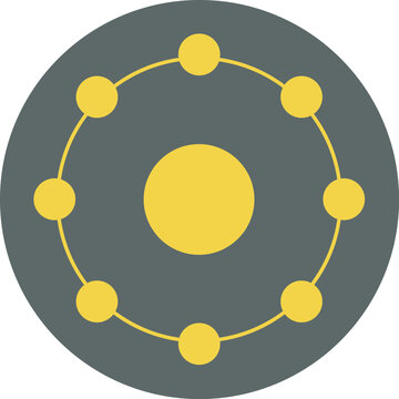 Grey and Yellow Atomic Structure Science Molecule Orbital EPS Vector File