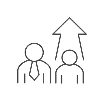 Mentee growth line outline icon